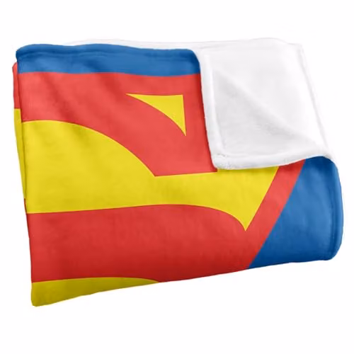 LOGOVISION Superman 1955 Logo Shield Super Soft Fleece Throw Blanket, Multicolour, W: 127.0 cm, H: 152.4 cm – 2