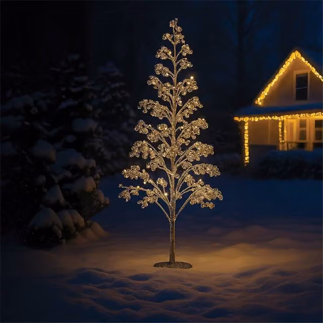 Xmas Haus 180cm Christmas Tree with 1000 Warm White Micro LEDs and Silver Balls – 1