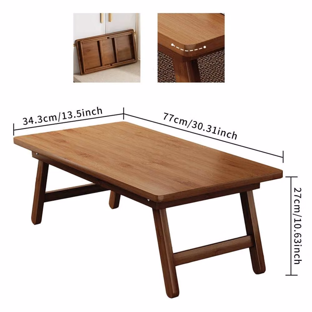 SPETLEK Brown Bamboo Folding Coffee Table and Picnic Table – 3