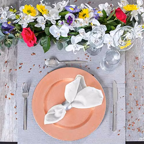 Argon Tableware Gold Metallic Melamine Charger Plates, Pack of 6, Diameter: 33 cm – 3