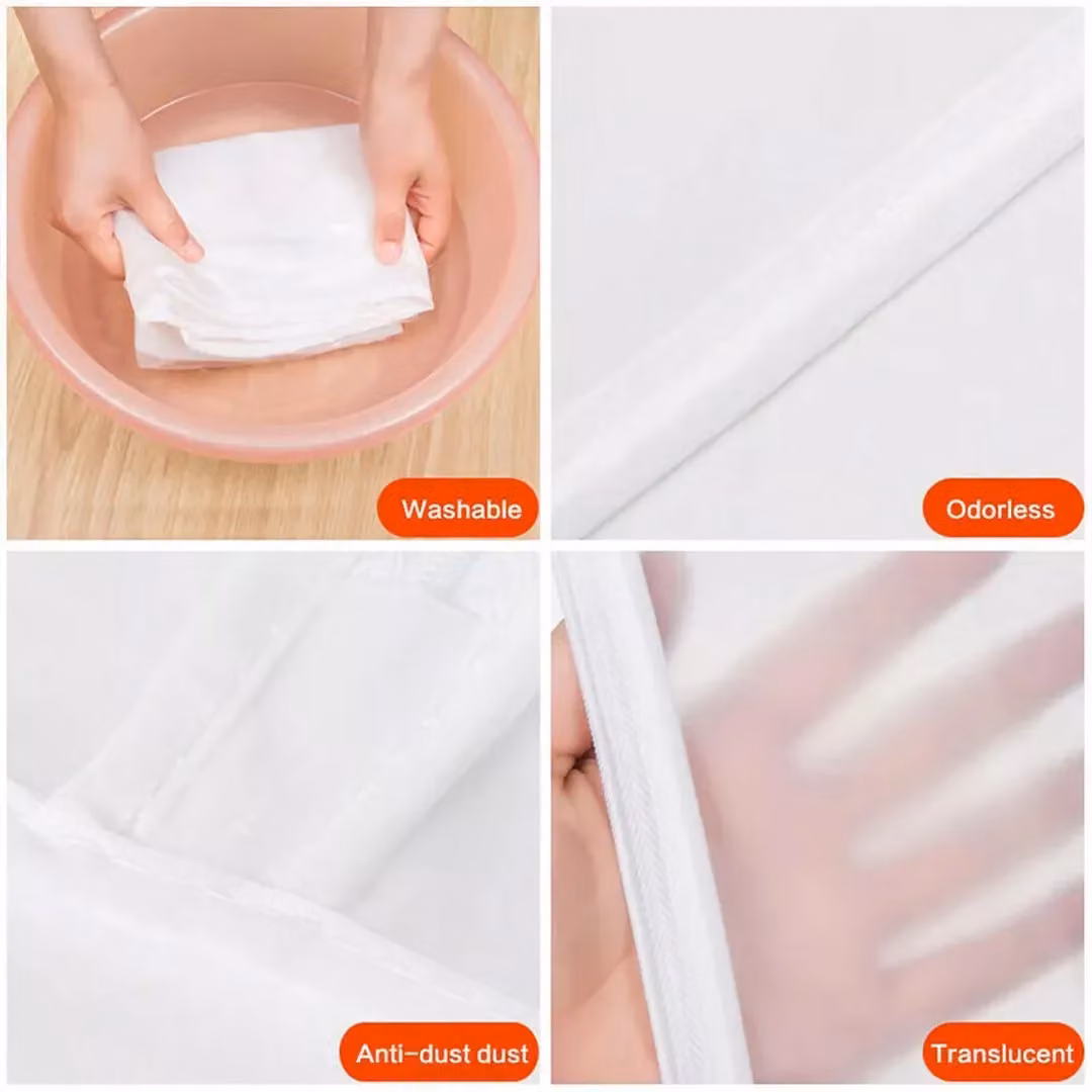 SPETLEK 10-Piece Clear Polythene Garment Covers for Suits, Dresses and Coats, W/D/H: 60 x 60 x 120 cm – 2