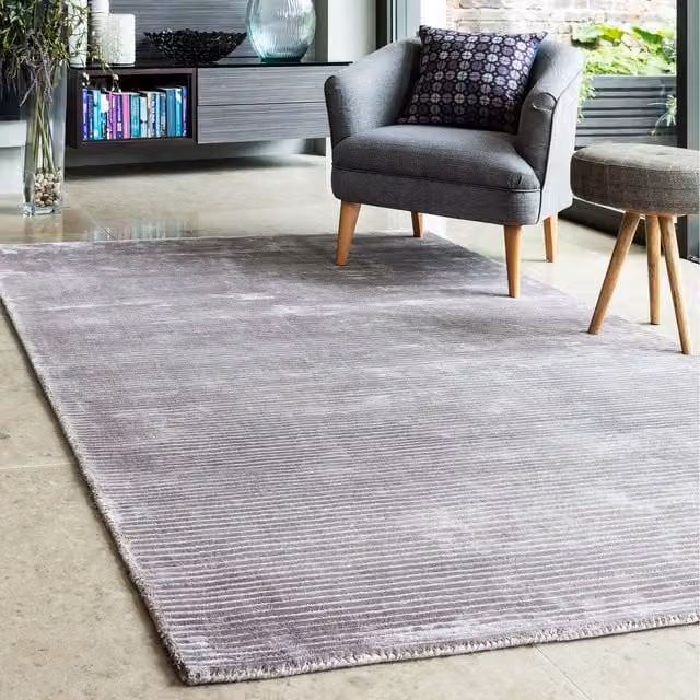 Asiatic Carpets Bellagio Rug in Silver, Woven Wool and Viscose, 180 cm