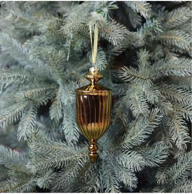 KDMD Antique Gold and White Glass Lantern Finials, 2 Pack, Height: 21 cm – 1