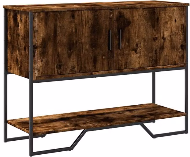 Berkfield Home Smoked Oak Console Table in Brown, W/D/H: 100 x 35 x 74.5 cm – 1