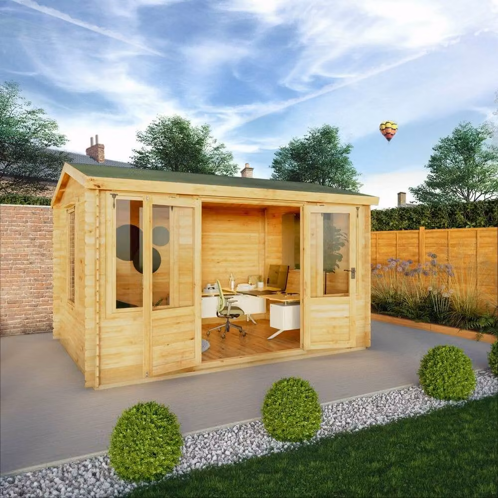 Waltons 19mm Reverse Apex Log Cabin in Brown, W402.8 x D313.3 x H259.5 cm – 4