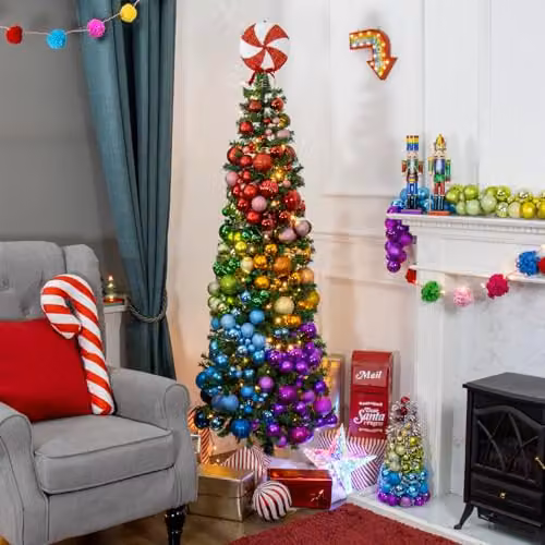 The Christmas Workshop 6ft Slimline Green Artificial Christmas Tree with Metal Stand – 2