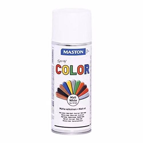 Maston Quick-Drying Matt White Solvent-Based Colour Spray Paint, 400 ml