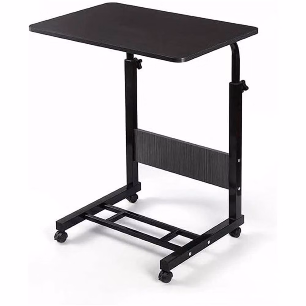 Ventryn Adjustable Mobile Laptop Table with Wheels in Black, W/D/H: 60 x 40 x 68 cm – 2