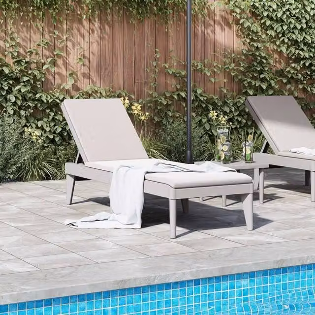 Berkfield Home Sun Lounger in Grey, W/D/H: 186 x 60 x 29 cm – 1