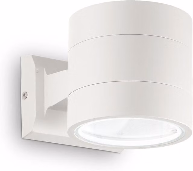 Ideal Lux Snif Round 1 Light Outdoor Up Down Wall Light in White