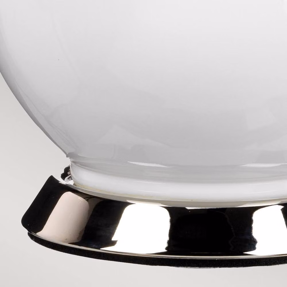 Netlighting Isla Batten Tabletop Accent Lamp in Polished Nickel with White and Red Fabric Shade – 3