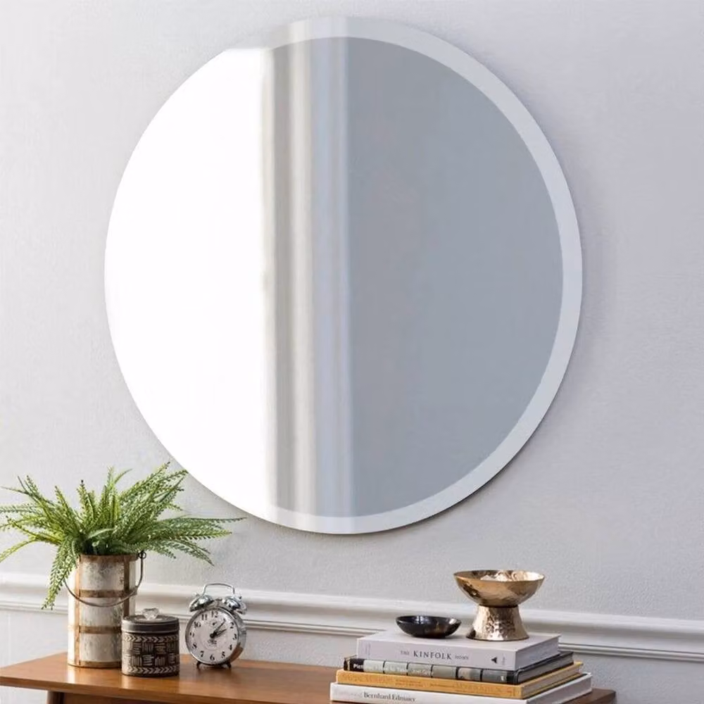PAWNORA Round Frameless Glass Bathroom Mirror in Silver, Diameter: 40 cm – 2