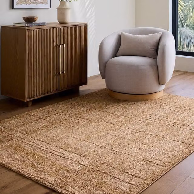 Livabliss Alba Modern Geometric Rug in Brown and Beige, W: 200 cm, D: 275 cm