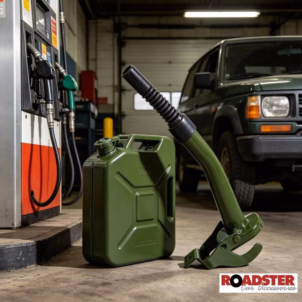 Flavora Green Steel Metal Jerry Can with Flexible Rubber Pouring Spout – 2