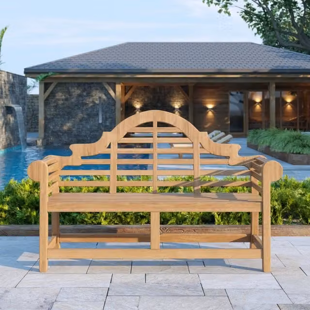 Eterna Classic 3 Seater Solid Untreated Teak Wood Outdoor Garden Bench, Brown, W: 167 cm, D: 66 cm, H: 105 cm