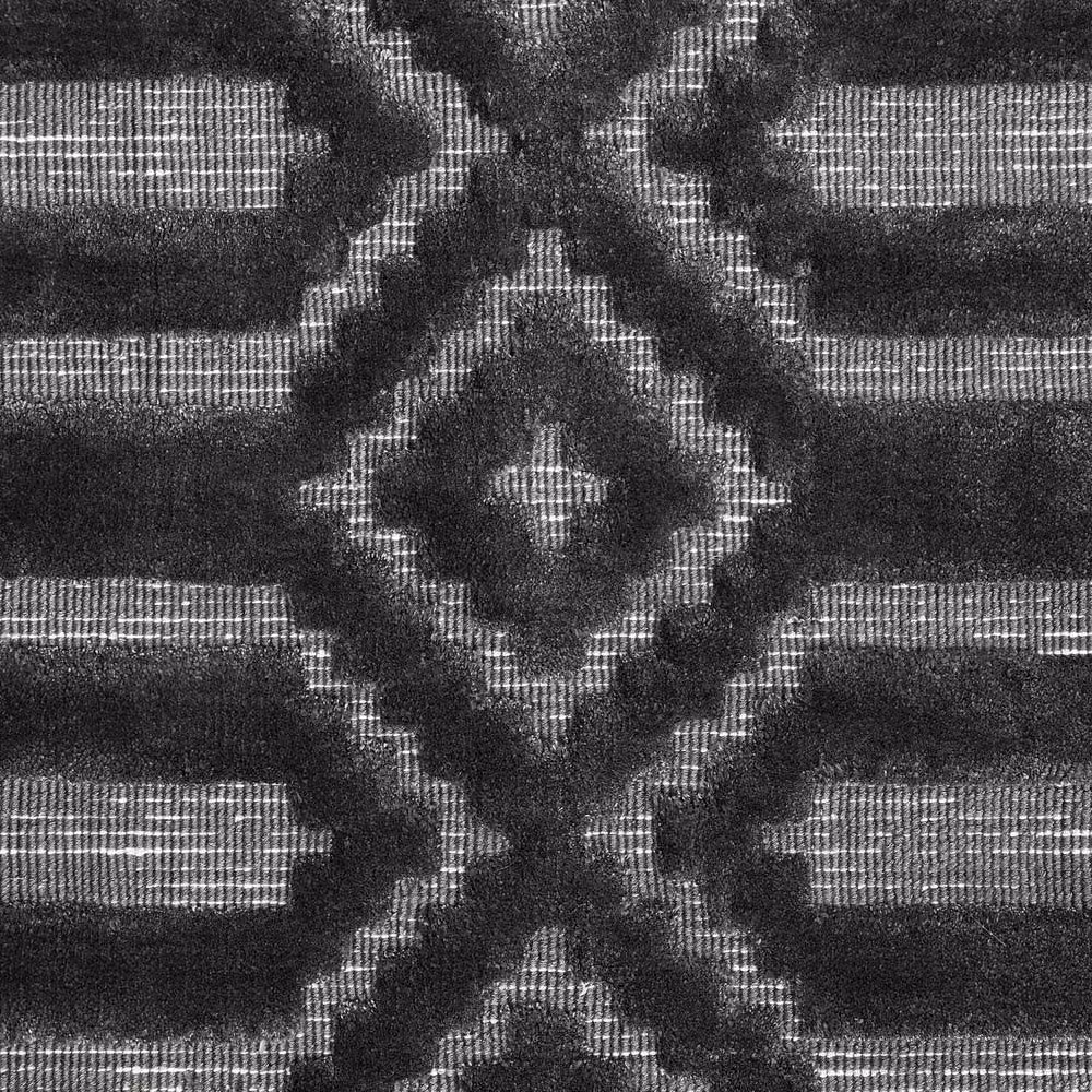 Wyld and Coco Grey Viscose Geometric Hand-Woven Flatweave Rectangular Rug W: 80 cm, L: 150 cm – 3