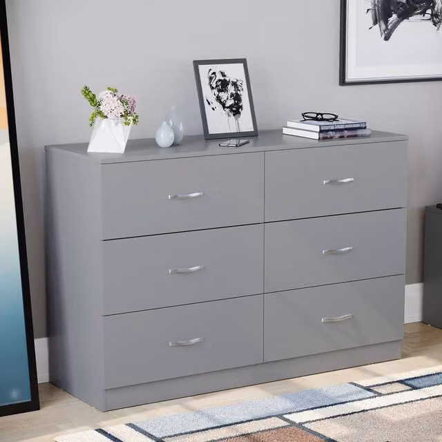 HD Designs Riano 6 Drawer Chest of Drawers in Grey