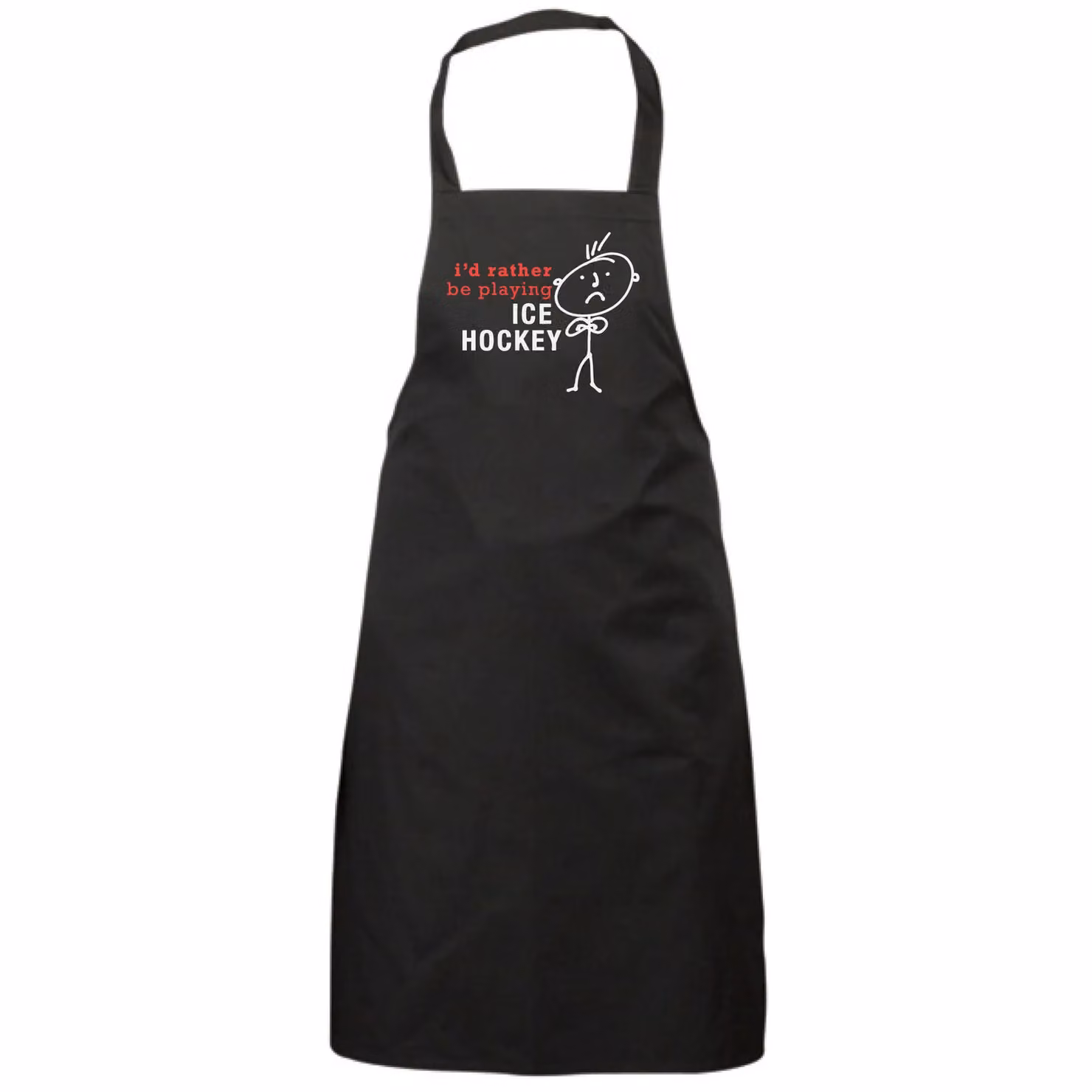 60 Second Makeover Men's I'd Rather Be Playing Ice Hockey Black Apron – 2