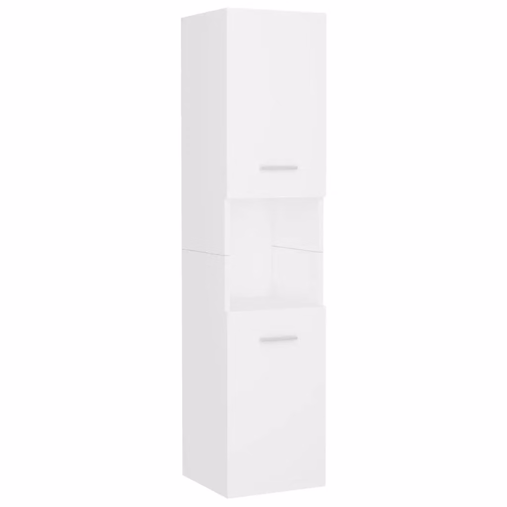 Berkfield Home Modern White Matt Bathroom Furniture Set with Vanity Unit, Tall Cabinet and Mirror Cabinet