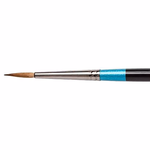 Daler-Rowney Aquafine Watercolour Brush, Round Short Handle, Size 4, Natural Sable Hair