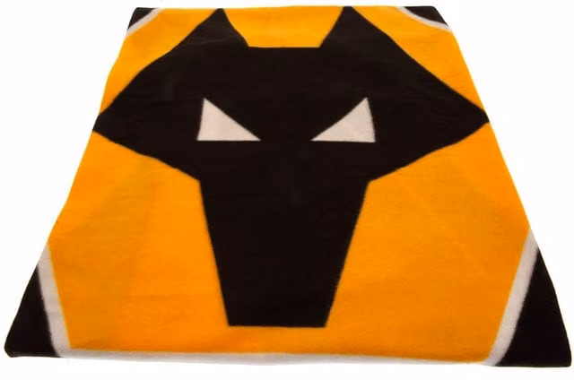 Wolverhampton Wanderers FC Fluffy Fleece Blanket for Adults, Black, 150 x 125 cm – 1