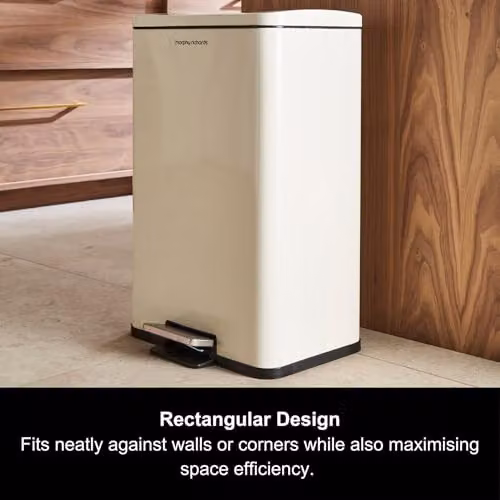 Morphy Richards Equip Collection 30L Pedal Kitchen Bin with Soft Close Lid and Removable Inner Bucket, Cream – 2
