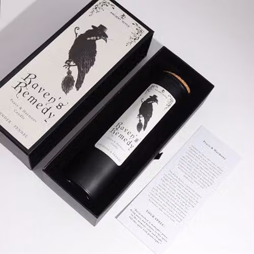 Serenityy Ancient Wisdom Raven's Remedy Ritual Pillar Candle in Black and Multicolour – 3