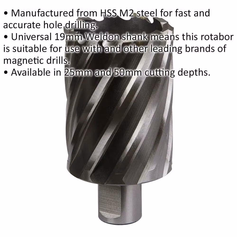 Loops M2 Steel Annular Metal Core Drill Rotabor Cutter, Silver, Depth: 50 mm, Diameter: 46 mm – 2