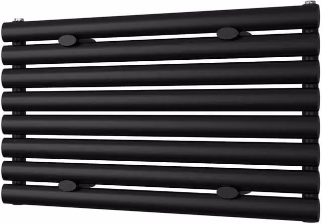 Omeara Axis Black Horizontal Single Panel Radiator W: 800 mm, H: 464 mm