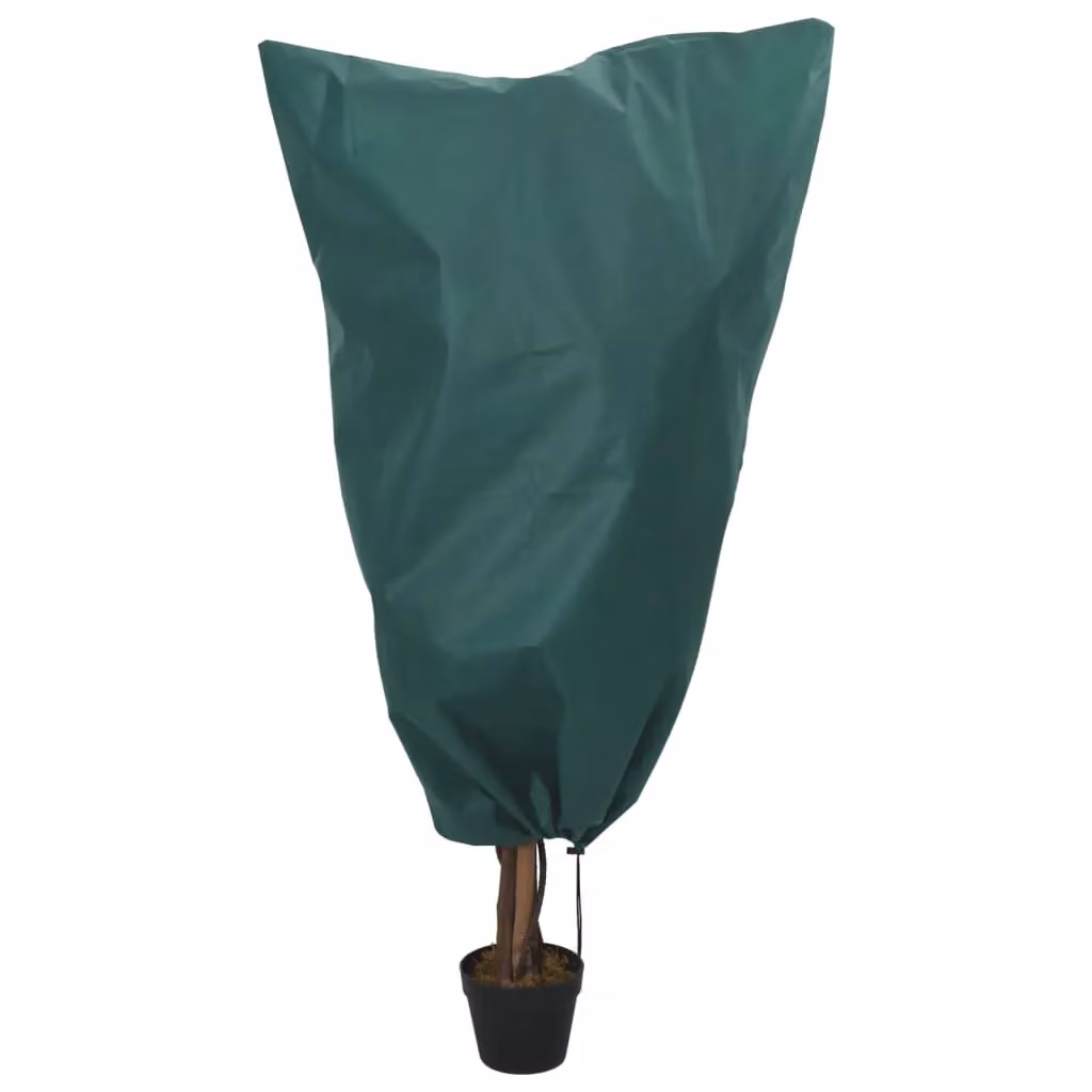 Berkfield Home Plant Fleece Covers with Drawstring, 8 Pack, Green, W/H: 0.8 x 1.2 m – 2