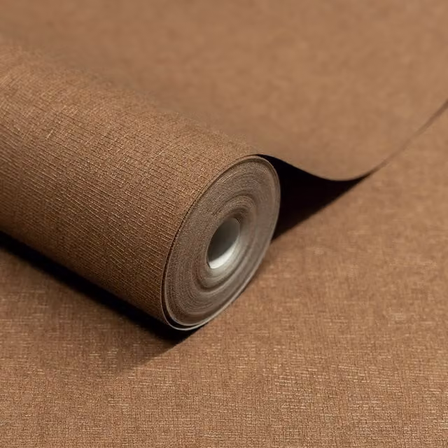 Grandeco Boutique Atogo Woven Effect Embossed Wallpaper in Bronze and Brown