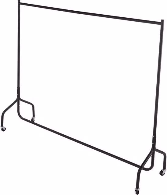 Oypla All Metal Super Heavy Duty Continuous Linear Garment Clothes Rail in Matt Black, W: 182.88 cm – 1