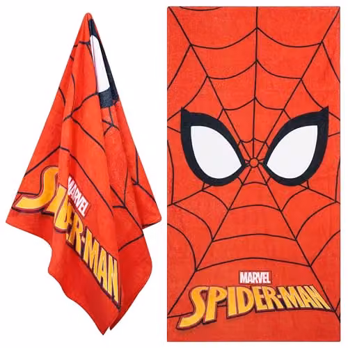 Disney Spiderman Red Cotton Beach Towel for Children W/H: 140 x 70 cm