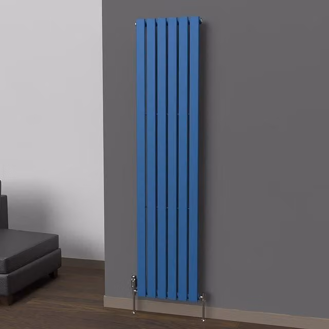 Lux Heat Flat Coloured Vertical Radiator in Galaxy Blue, H 180 cm x W 42 cm