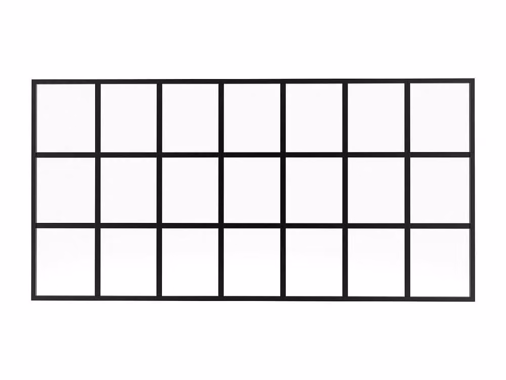 Vente-unique Orangery-Style Powder-Coated Glass Partition in Black, W: 105 cm, H: 210 cm – 1