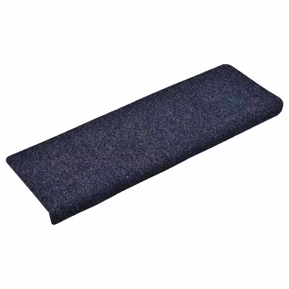 Berkfield Home Blue Needle Punch Stair Mats, 15 Piece Set, W: 65 cm, D: 21 cm, H: 4 cm – 2
