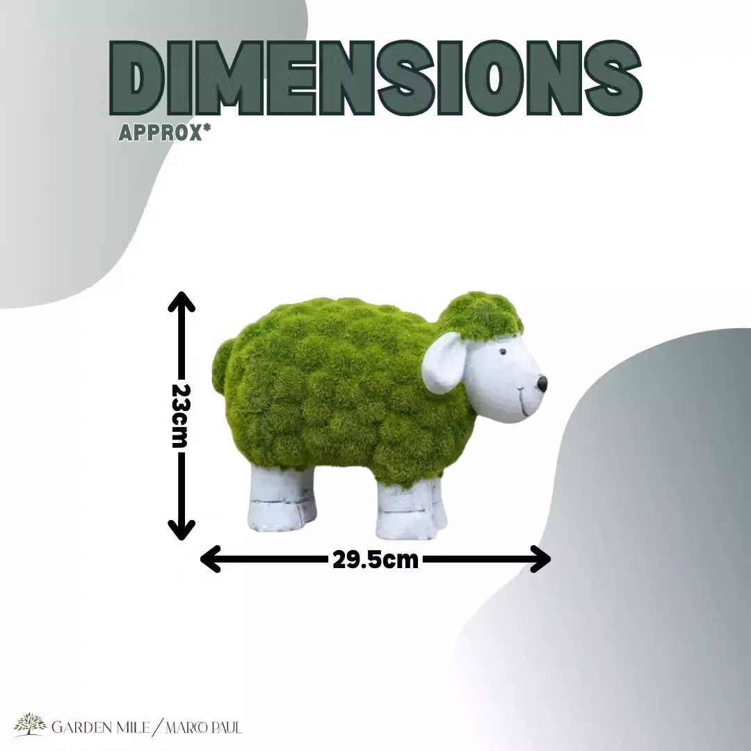 Marco Paul Stone and Grass Effect Sheep Statue in Green – 2