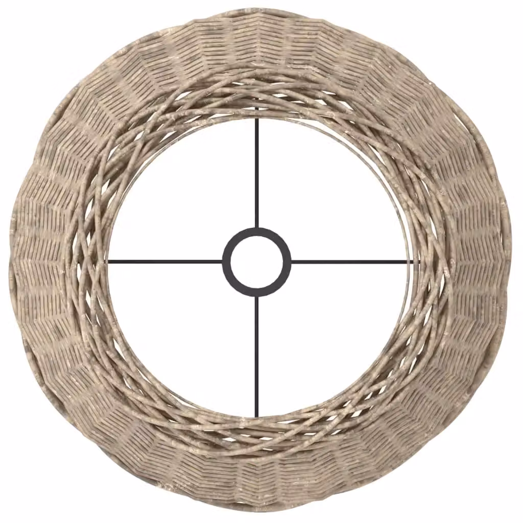 Berkfield Home Brown Rustic Wicker and Rattan Lamp Shade W: 45 cm, H: 28 cm – 3