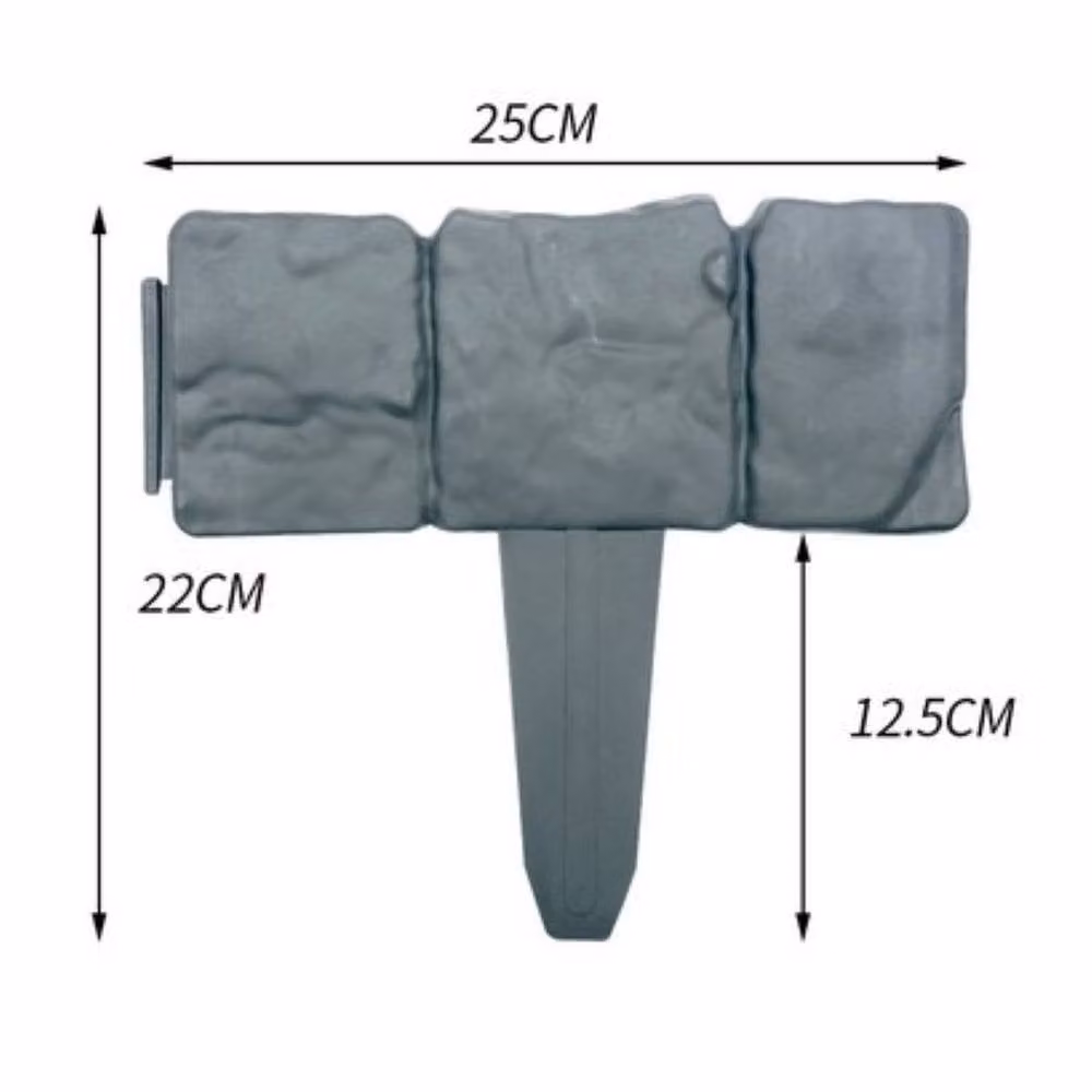 Quipulse Pack of 20 Grey Imitation Stone Plastic Garden Fencing – 3