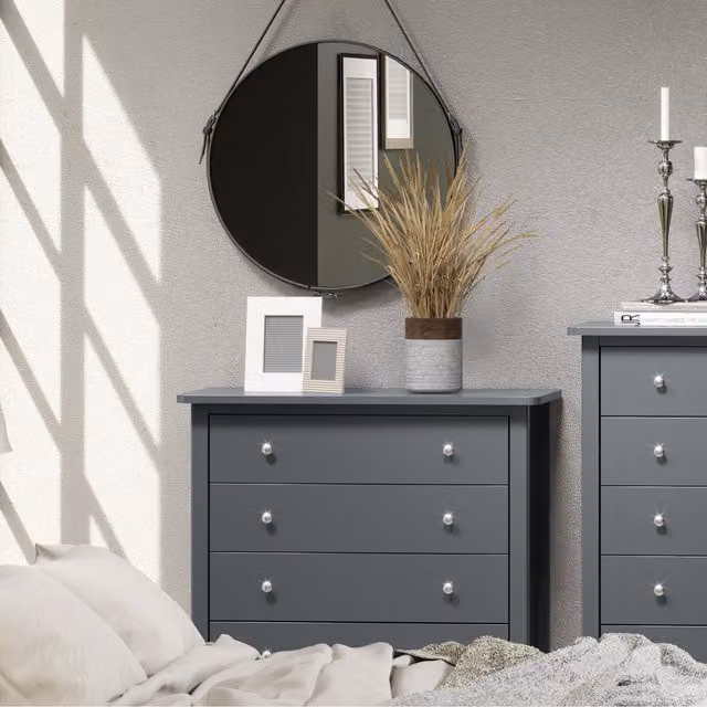 Core Como 4 Drawer Chest of Drawers in Midnight Blue and Grey – 2