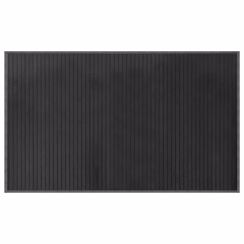 Berkfield Home Rectangular Bamboo Rug in Dark Grey, W: 100 cm, D: 60 cm – 2