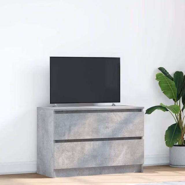 Berkfield Home TV Cabinet in Concrete Grey, W/D/H: 80 x 35 x 54 cm