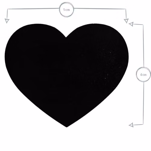 Nicola Spring Heart Shaped Storage Jar Labels, Black, Pack of 6, 5 x 4 cm – 3