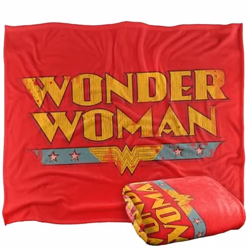 Warner Bros. DC Wonder Woman Logo Super Soft Silky Touch Fleece Throw Blanket, Multicolour, W/D/H: 127.0 x 152.4 x 152.4 cm – 1