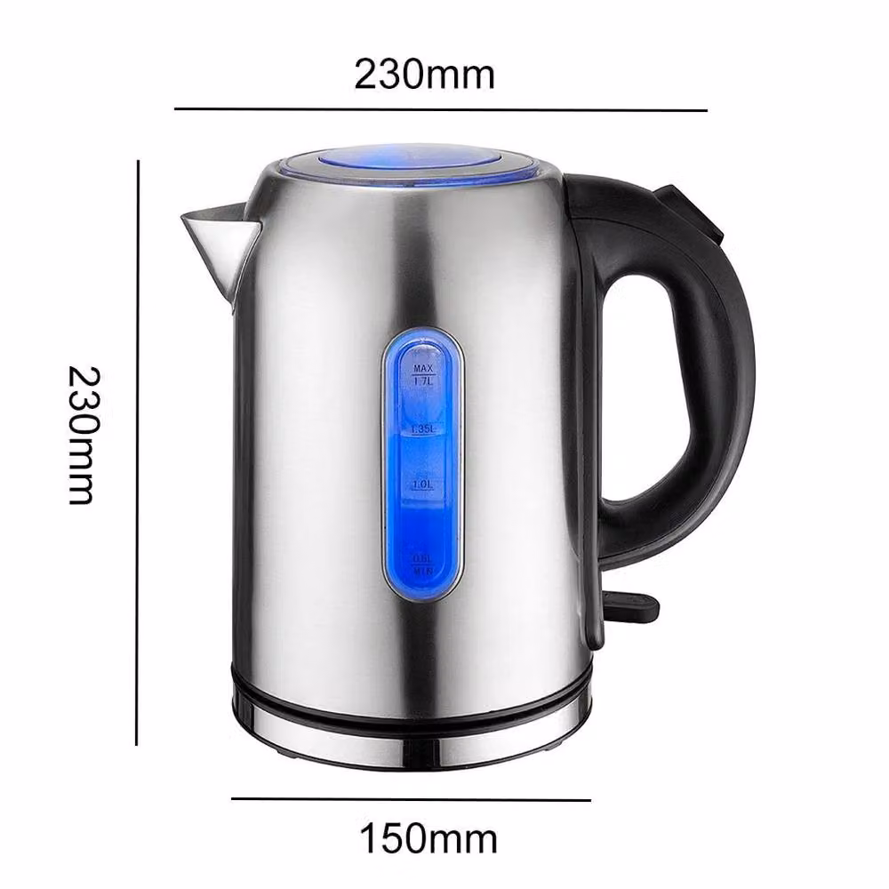 FLAVORA Silver Stainless Steel Quiet Fast Boil Electric Kettle, 1.7 l – 3