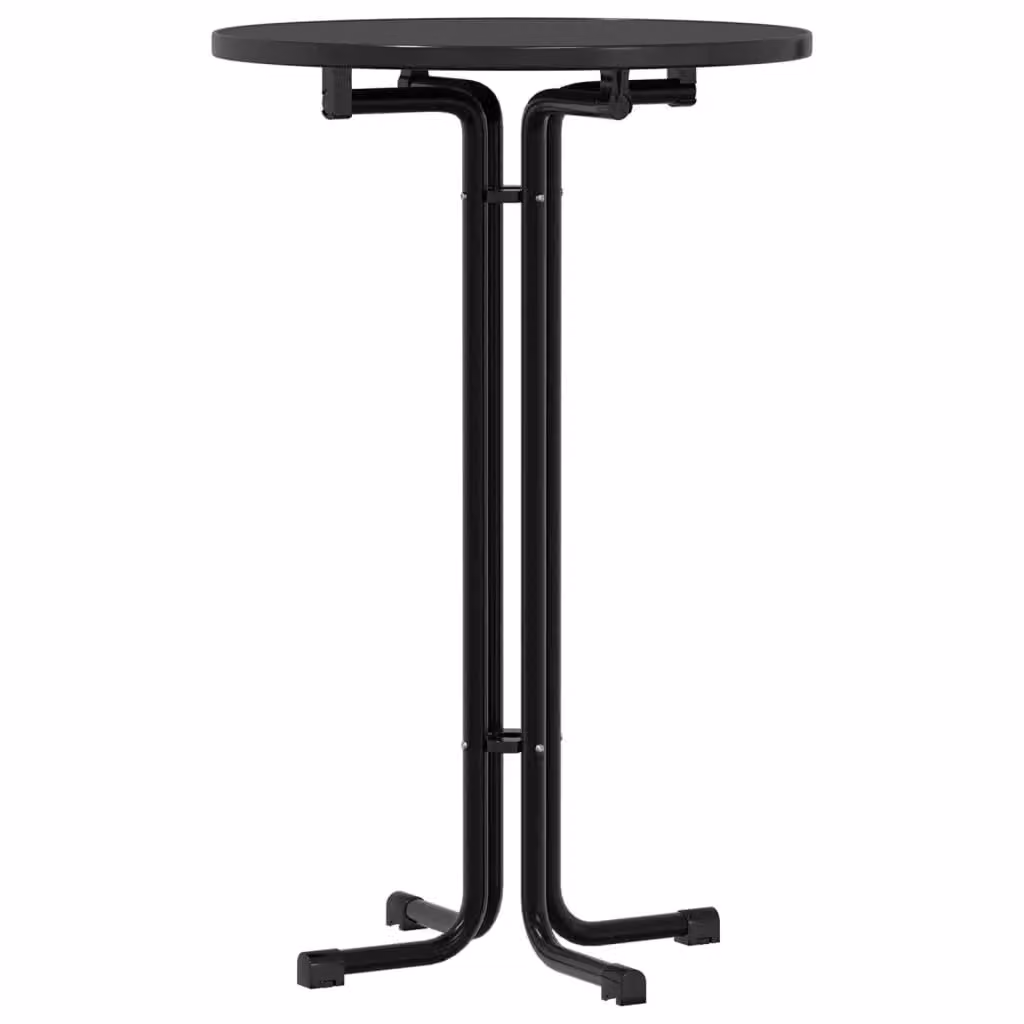 Berkfield Home Black Rectangular Dining Table with Matt MDF and Metal Finish, W: 110 cm, D: 70 cm – 2
