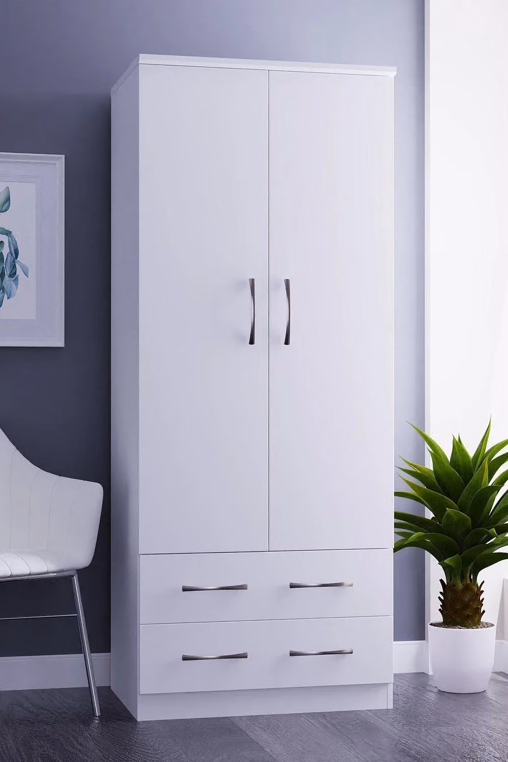 Avon Ready Assembled 2 Door 2 Drawer Wardrobe in White Matt – 2