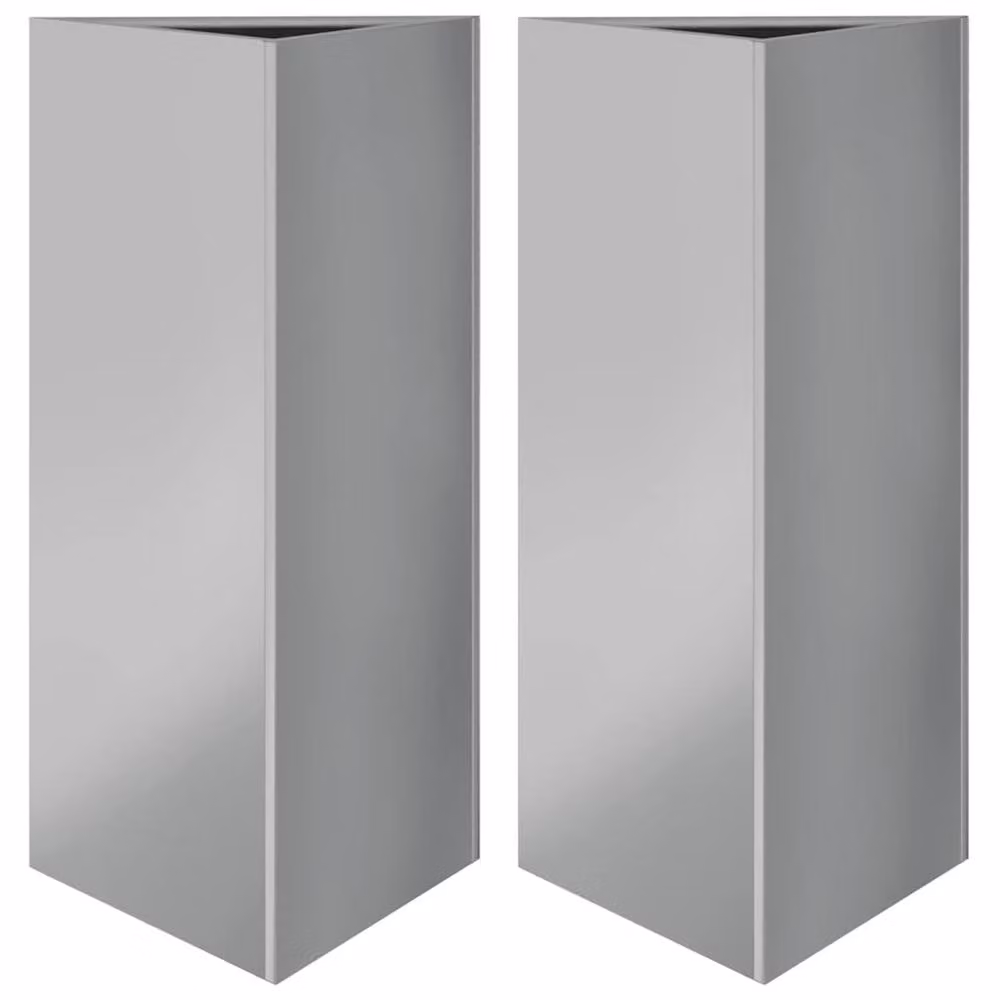 Berkfield Home Garden Triangular Planters, 2 Piece Set, Silver Galvanised Steel, W: 40 cm, D: 34.5 cm, H: 70 cm – 1