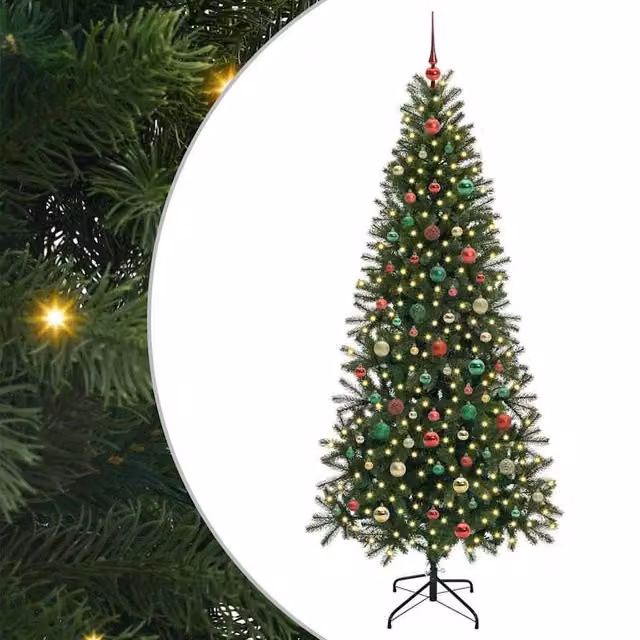 Berkfield Home Artificial Green Christmas Tree with 300 LEDs, Height: 180 cm – 1