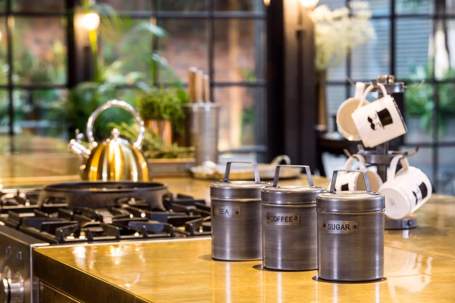 KitchenCraft Industrial Metal Tea, Coffee and Sugar Canister Set in Grey – 2